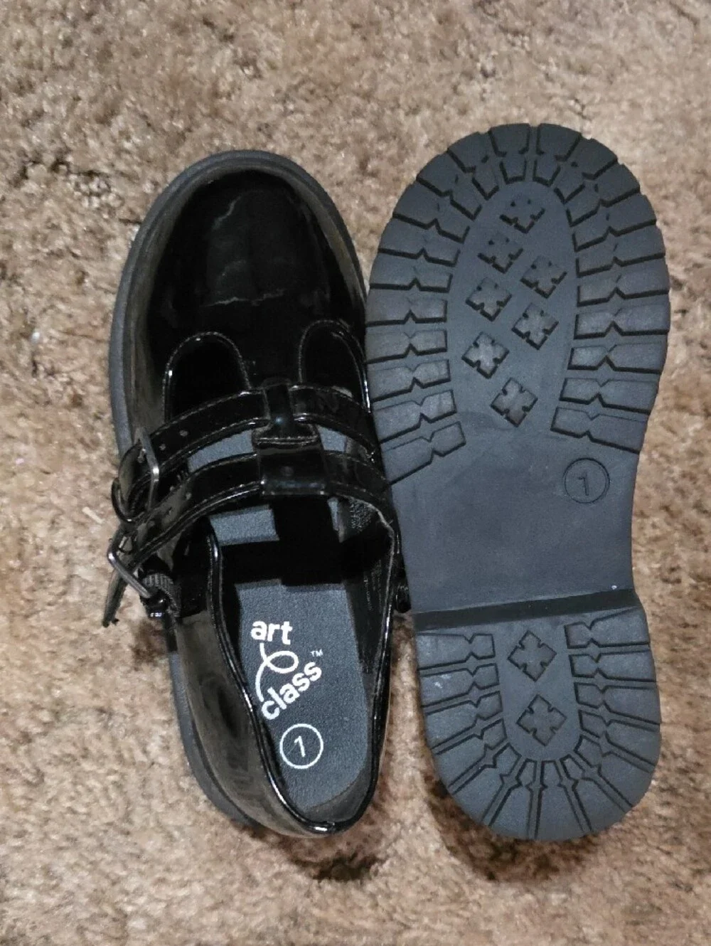 art class Black Patent Mary Jane School Shoes
